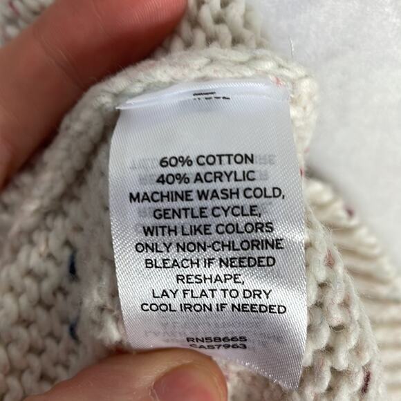 NWT abound off white and rainbow speckled v neck  sweater size large - Picture 7 of 8